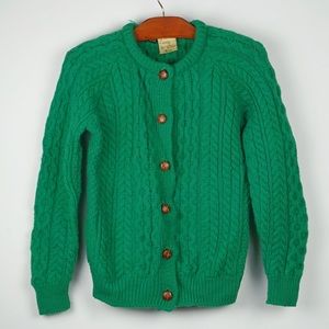 Vintage Irish Green Cardigan